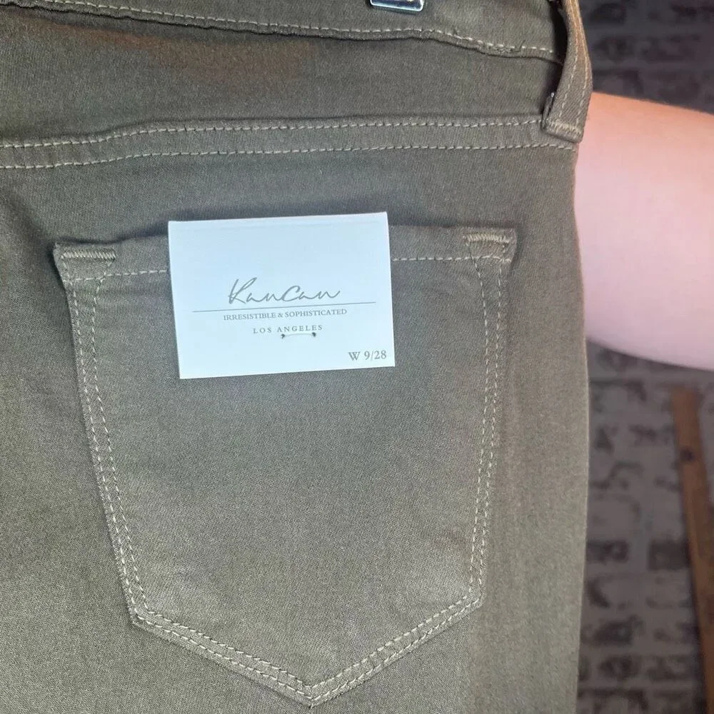 Kancan | women nwt distressed green ankle pants